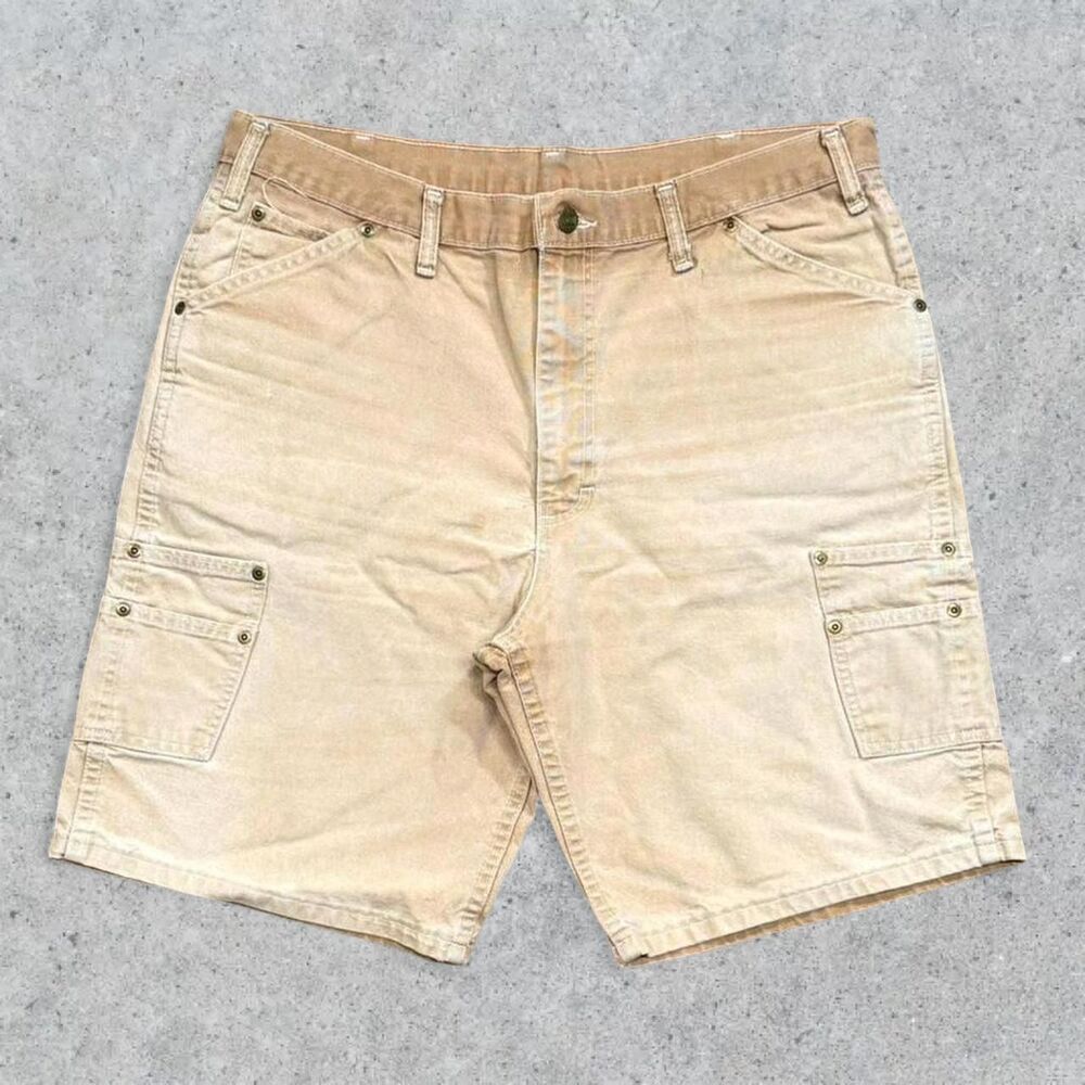 Vintage 80’s Big Smith Denim Khaki Carpenter Shorts Jorts